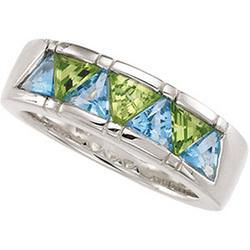 Sterling Silver Swiss Topaz & Peridot Ringsterling 
