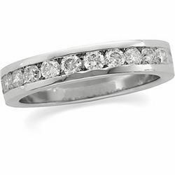 14K White Gold Diamond Band Ringwhite 