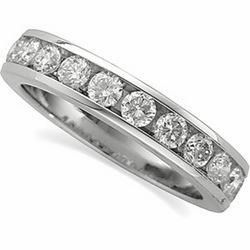 14K White Gold Diamond Band Ringwhite 