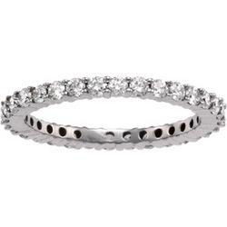 14K White Gold Prong Set Diamond Bridal Eternity Band Ring - 1.00 caratwhite 