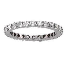 14K White Gold Prong Set Diamond Bridal Eternity Band Ring - 1.50 caratswhite 