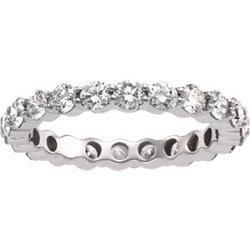 14K White Gold Prong Set Diamond Bridal Eternity Band Ring - 2.00 caratswhite 