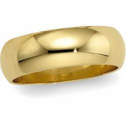 18K Yellow Gold Half Round Band - 2.5mmyellow 