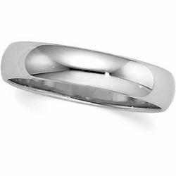14K White Gold Light Half Round Band - 5mmwhite 