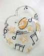 Musical Stars Design - Hand Painted - Heart Shaped Box - 2 pieces - 4.5 inch diameter