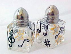 Musical Stars Design - Hand Painted - Mini Salt & Peppers, .5 oz., Set of 2musical 