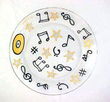 Musical Stars Design - Hand Painted - Dinner/Display Plate - 10 inch diameter