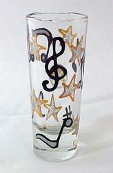 Musical Stars Design - Hand Painted - Collectible Shooter Glass - 1.5 oz.musical 