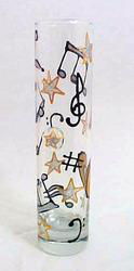 Musical Stars Design - Hand Painted - Bud Vase - 7.5 inches tallmusical 