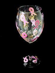 Pretty in Pink Design - Hand Painted - Grande Wine -16 oz.pretty 