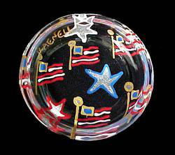 Stars & Stripes Design - Hand Painted - Coaster - 3.75 inch diameterstars 