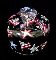 Stars & Stripes Design - Hand Painted - Cheese Dome, 6 inches by 5 inchesstars 