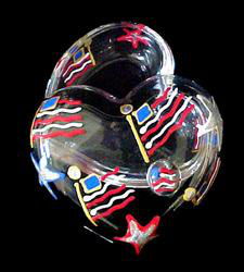 Stars & Stripes Design - Hand Painted - Heart Shaped Box - 2 pieces - 4.5 inch diameterstars 