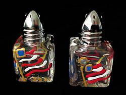 Stars & Stripes Design - Hand Painted - Mini Salt & Peppers, .5 oz., Set of 2stars 