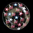 Stars & Stripes Design - Hand Painted - Platter/Serving Plate - 13 inch diameter