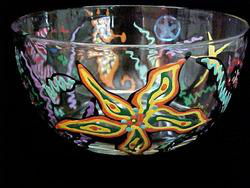 Stars of the Sea Design - Hand Painted - Serving Bowl - 8 inch diameterstars 