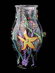 Stars of the Sea Design - Hand Painted - 11 inch Hurricane Shadestars 