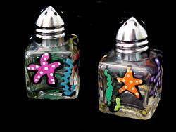 Stars of the Sea Design - Hand Painted - Mini Salt & Peppers, .5 oz., Set of 2stars 