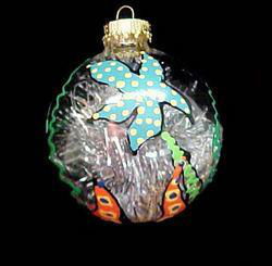 Stars of the Sea Design - Hand Painted - Heavy Glass Ornament - 3.25 inch diameterstars 