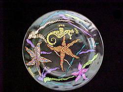 Stars of the Sea Design - Hand Painted - Platter/Serving Plate - 13 inch diameterstars 