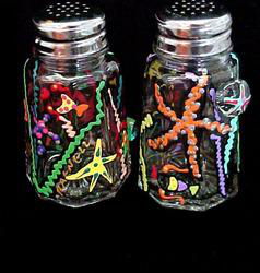 Stars of the Sea Design - Hand Painted - Salt & Pepper Shakers, 2.5 oz.. Set of 2stars 