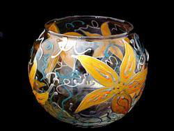 Sunflower Majesty Design - Hand Painted - 19 oz. Bubble Ball with candlesunflower 