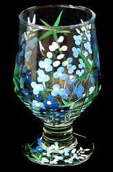 Texas Bluebonnets Design - Hand Painted - High Ball - All Purpose Glass - 10.5 oz.texas 