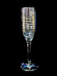 Torah & Candles Design - Hand Painted - Flute - 6 oz.torah 