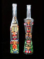 Totem Poles Design - Hand Painted - All Purpose16 oz. and V Bottles with pour spoutstotem 