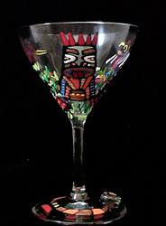 Totem Poles Design - Hand Painted - Grande Martini - 10 oz.totem 