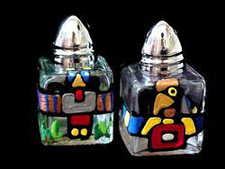 Totem Poles Design - Hand Painted - Mini Salt & Peppers, .5 oz., Set of 2totem 
