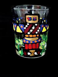 Totem Poles Design - Hand Painted - Collectible Shot Glass - 2 oz.totem 