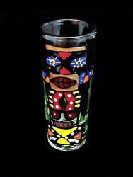 Totem Poles Design - Hand Painted - Collectible Shooter Glass - 1.5 oz.totem 