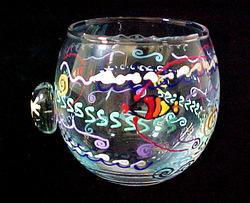 Under the Sea Design - Hand Painted - 5 oz. Votive with candlesea 