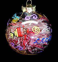 Under the Sea Design - Hand Painted - Heavy Glass Ornament - 2.75 inch diametersea 