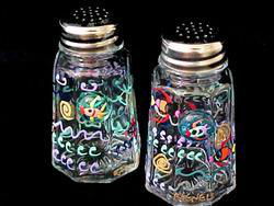 Under the Sea Design - Hand Painted - Salt & Pepper Shakers, 2.5 oz.. Set of 2sea 