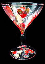 Valentine Treasure Design - Hand Painted - Grande Martini - 10 oz.valentine 