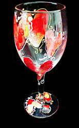 Valentine Treasure Design - Hand Painted - Grande Wine -16 oz.valentine 