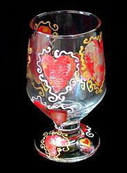 Valentine Treasure Design - Hand Painted - High Ball - All Purpose Glass - 10.5 oz.valentine 