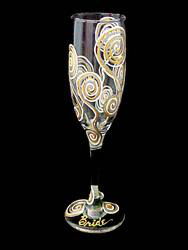 Victorian Bride Design - Hand Painted - Flute - 6 oz.victorian 