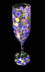 Wines & Vines Design - Hand Painted - Flute - 6 oz.wines 