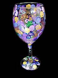 Wines & Vines Design - Hand Painted - Grande Wine - 16 oz..wines 