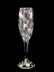 Wishing on the Stars Design - Hand Painted - Flute - 6 oz.wishing 