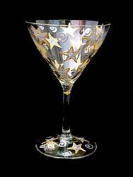 Wishing on the Stars Design - Hand Painted - Martini - 7.5 oz.wishing 