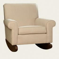 Upholstered Oxford Club Rocker- Beigeupholstered 