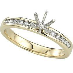 14K Yellow Gold Channel Set Round Diamond Semi Mount Engagement Ring (0.20 ctw)yellow 