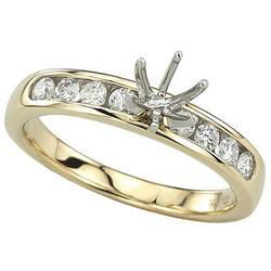 14K Yellow Gold Channel Set Round Diamond Semi Mount Engagement Ring (0.33 ctw)yellow 