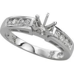 14K White Gold Channel Set Round Diamond Semi Mount Engagement Ring (0.33 ctw)white 