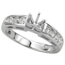 14K White Gold Channel Set Round Diamond Semi Mount Engagement Ring (0.50 ctw)white 