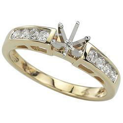 14K Yellow Gold Channel Set Round Diamond Semi Mount Engagement Ring (0.33 ctw)yellow 